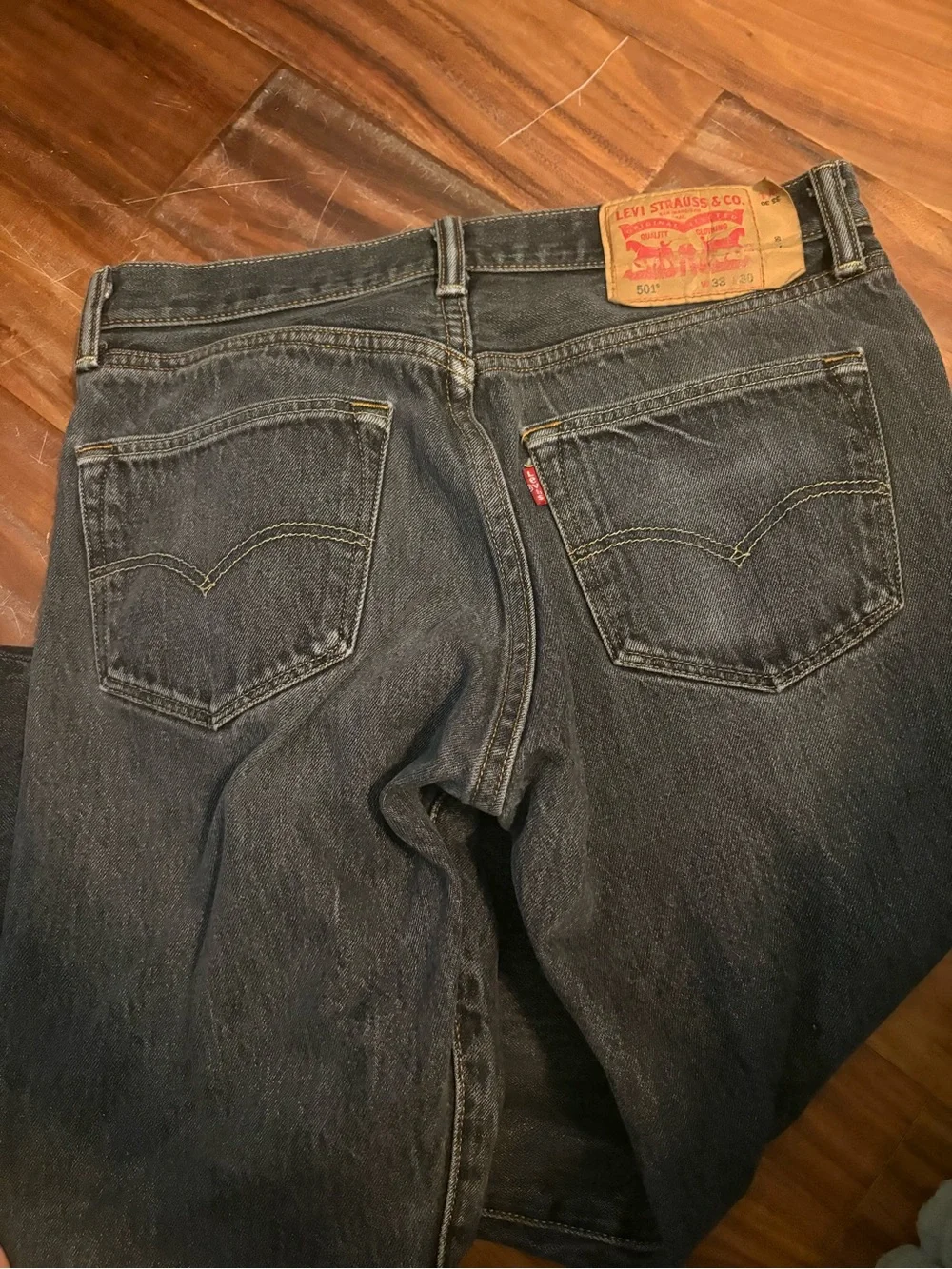 Vintage Levi’s 501 Black Jeans USA Made Button Fly 32x30 Faded Wash‎ (0312)